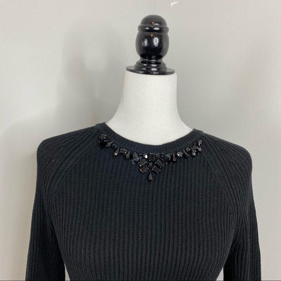Ann Taylor Loft Women’s Black Ribbed Knit Sweater EUC - Picture 2 of 11